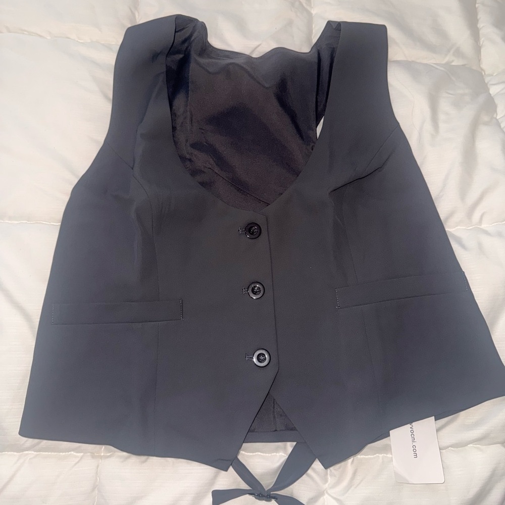 Stylish Dark Gray Button-Up Vest